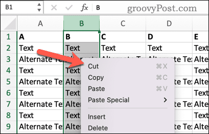 Κοπή στο Excel