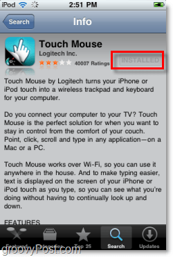 εγκαταστήστε το ποντίκι με το λογισμικό logitech στο iphone