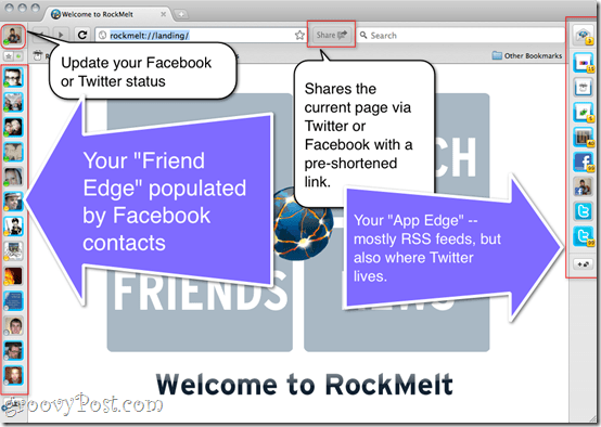 Ανασκόπηση RockMelt - Πρόγραμμα περιήγησης ιστού κοινωνικών μέσων