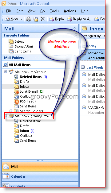 Προσθήκη γραμματοκιβωτίου στο Outlook 2007:: groovyPost.com