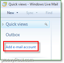 προσθέστε λογαριασμό ηλεκτρονικού ταχυδρομείου στα παράθυρα live mail