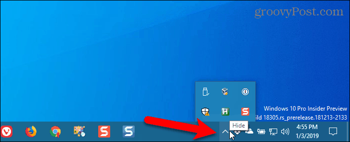 Ελέγξτε για το Chrome στο δίσκο συστήματος των Windows