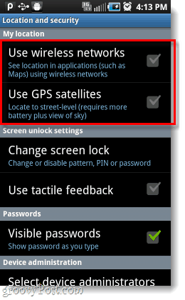 Το Android χρησιμοποιεί τους δορυφόρους ασύρματων δικτύων μου GPS