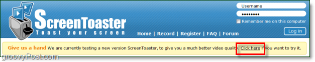 χρησιμοποιήστε το beta του screentoaster δωρεάν