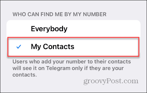 Εύρεση με αριθμό τηλεφώνου στο Telegram