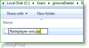 Στιγμιότυπο: Τα αρχεία ZIP του Flashplayer ZIP