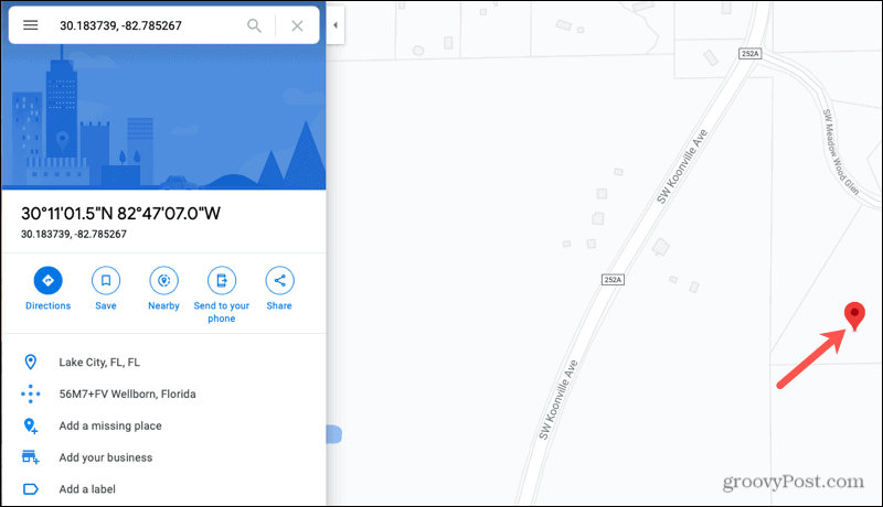 Λεπτομέρειες τοποθεσίας Χάρτες Google στο Διαδίκτυο