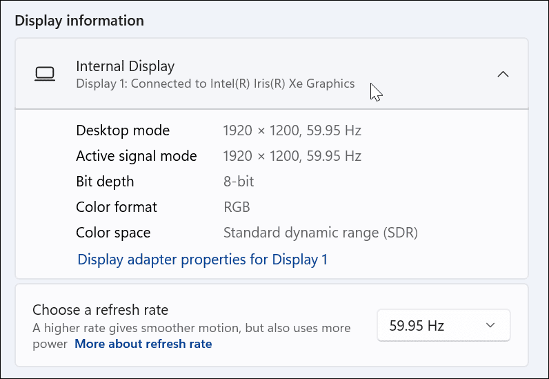 Ελέγξτε την κάρτα γραφικών σας στα Windows 11