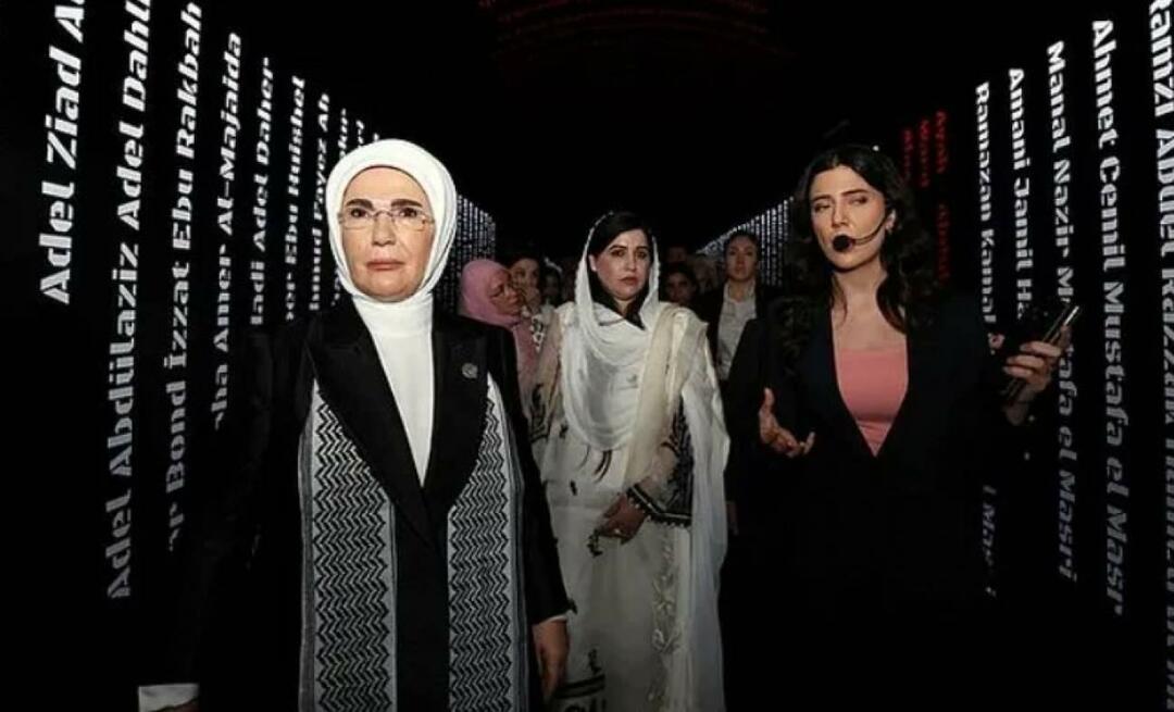 Η Πρώτη Κυρία Ερντογάν επισκέφθηκε την έκθεση «Gaza: Resisting Humanity» με τις συζύγους των ηγετών!