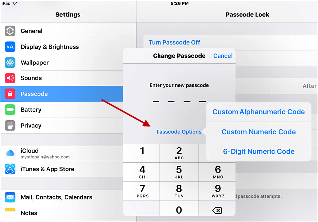 Κωδικός πρόσβασης Stong iOS 9