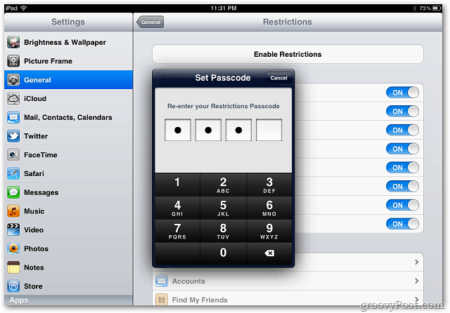 iOS Ορισμός κωδικού πρόσβασης