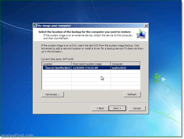 μπορείτε να χρησιμοποιήσετε μια εικόνα συστήματος από το δίκτυο για να επαναφέρετε τα Windows 7