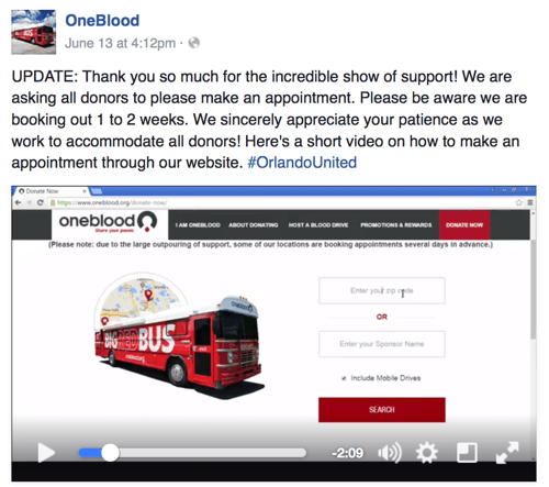 βίντεο oneblood στο facebook
