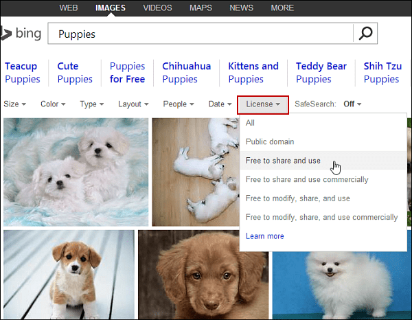 Βρείτε εικόνες στο Bing