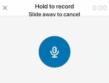 εικονίδιο μικροφώνου για εγγραφή ηχητικού μηνύματος LinkedIn