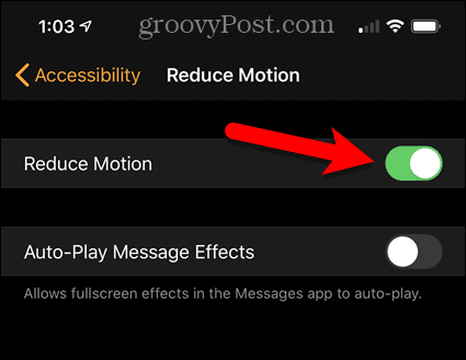 Ενεργοποίηση Reduce Motion στο iPhone