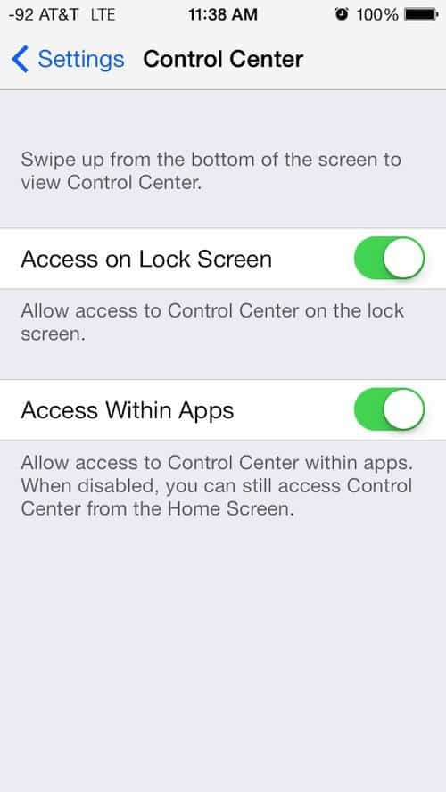 Πώς να απενεργοποιήσετε το iOS 7 Control Center κατά τη χρήση των εφαρμογών