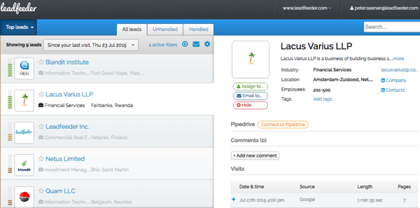 Το Leader χρησιμοποιεί τα δεδομένα σας στο Google Analytics για να εμφανίσει λεπτομέρειες σχετικά με τους επισκέπτες του ιστότοπού σας.