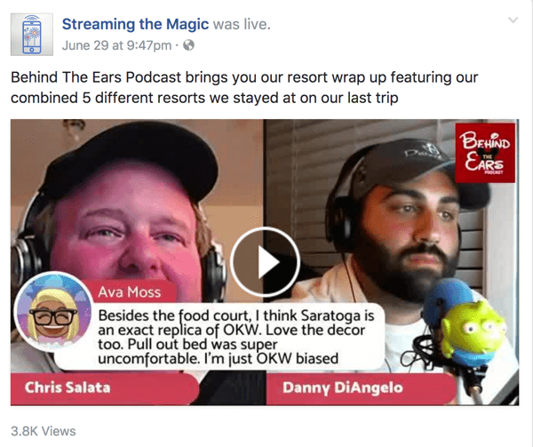 Οι συνδιοργανωτές του Behind the Ears μοιράζονται μια πληθώρα γνώσεων για όλα τα πράγματα της Disney στο Facebook Live.