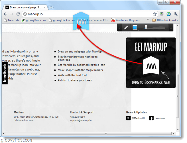 Screen-Capture ιστοσελίδες και να σχεδιάσετε επάνω τους χρησιμοποιώντας Markup.io