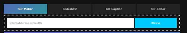 Για να δημιουργήσετε ένα GIF στο Giphy, επιλέξτε GIF Maker ή Slideshow.