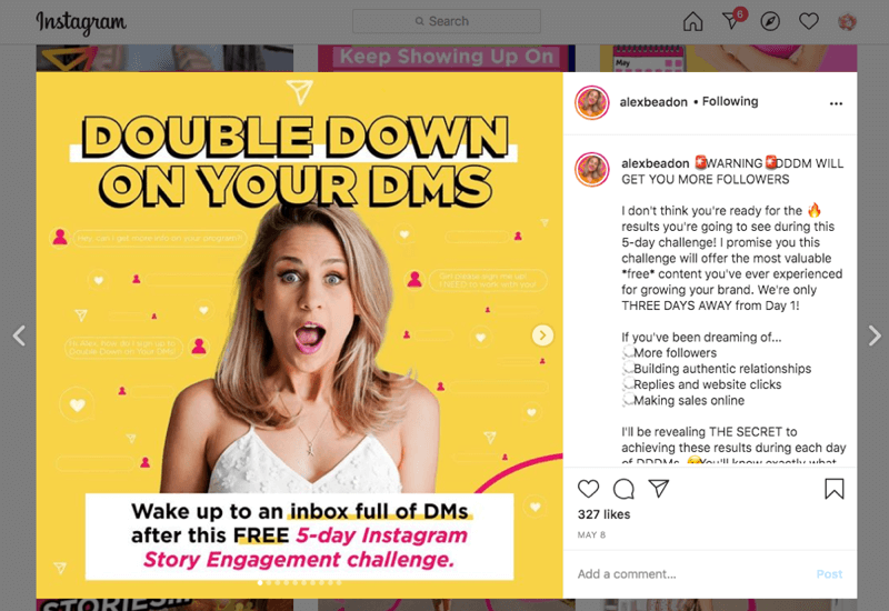 πρόκληση instagram dm