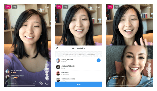 Το Instagram δοκιμάζει τη δυνατότητα κοινοποίησης ζωντανής μετάδοσης βίντεο με άλλον χρήστη.