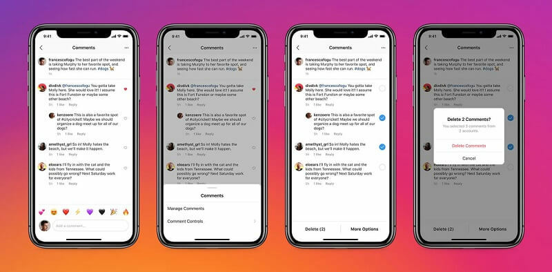 Οι χρήστες του Instagram μπορούν τώρα να φιλτράρουν γρήγορα αρνητικά σχόλια μαζικά, καθώς και να επισημαίνουν θετικά. Η πλατφόρμα προσθέτει επίσης νέα στοιχεία ελέγχου για να διαχειριστεί ποιος μπορεί να προσθέσει ετικέτες ή να αναφέρει τον λογαριασμό σας στο Instagram.