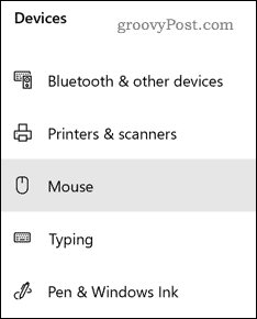 Επιλογή ρυθμίσεων ποντικιού των Windows