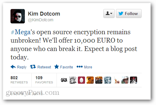 Kim Dotcom που προσφέρει 10.000 ευρώ ανταμοιβή στον πρώτο χάκερ για να σπάσει μέσω της ασφάλειας Mega