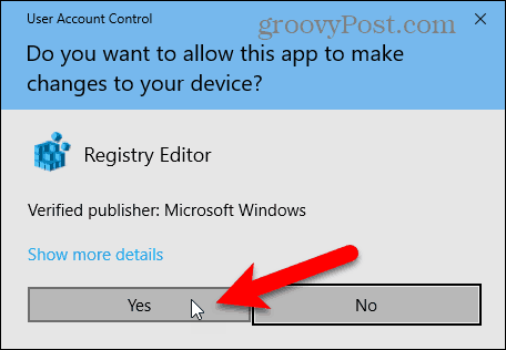 Έλεγχος λογαριασμού χρήστη στο παράθυρο διαλόγου στα Windows 10