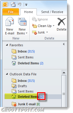 Outlook 2010 φάκελο διαγραμμένων στοιχείων