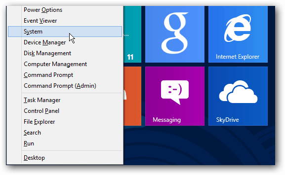 Windows 8 μενού ενεργών χρηστών