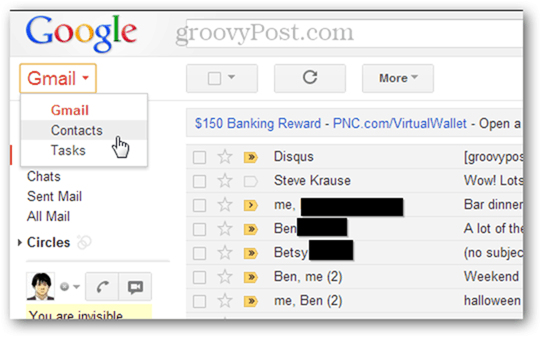 εισαγάγετε πολλές επαφές στο Gmail