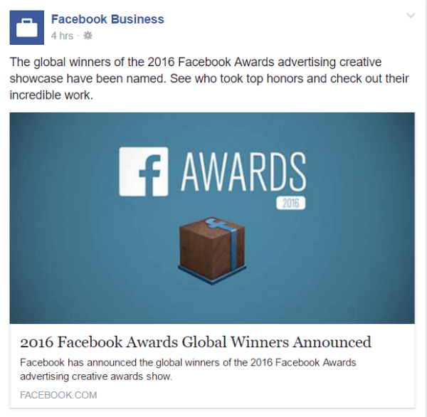 Βραβεία Facebook 2016