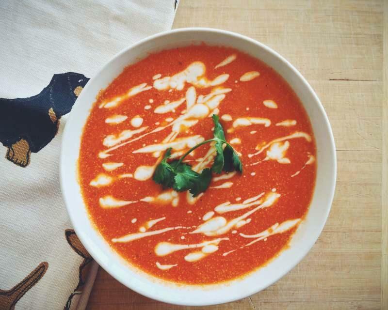 συνταγή για σούπα κόκκινη πιπεριά