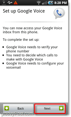 Το Google Voice για Σύνδεση μέσω κινητού τηλεφώνου Android