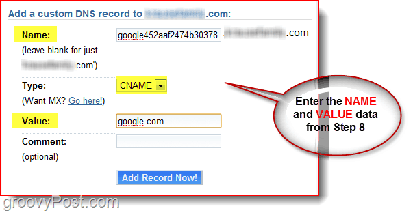 Διαχειριστείτε το Domain DNS σας στο Dreamhost.com CNAME