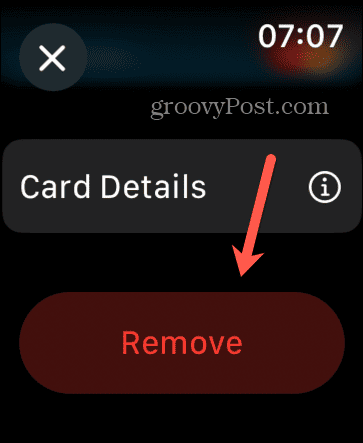 apple pay remove στο apple watch