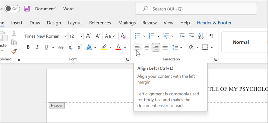 μορφοποίηση στυλ APA στο Microsoft Word