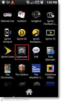 ξεκινήστε τον πίνακα ελέγχου superuser android