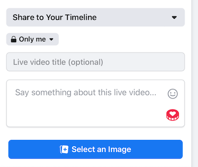 ρυθμίστε τη ροή Facebook Live στη ρύθμιση απορρήτου Only Me