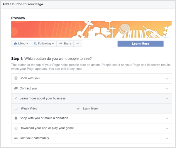 Το Facebook προσθέτει το κουμπί CTA στη σελίδα