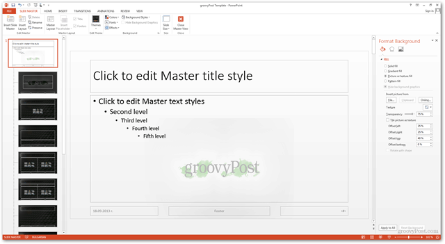 Office 2013 Πρότυπο Δημιουργία Κάντε Προσαρμοσμένη Σχεδίαση POTX Προσαρμόστε Slide Διαφάνειες Tutorial Πώς να διαφορετικά Backgrounds φόντο