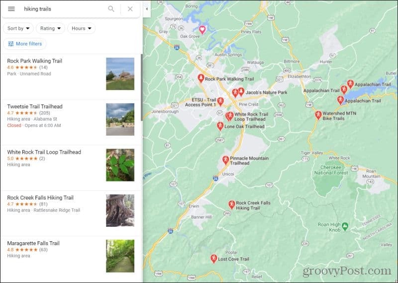 google maps μονοπάτια πεζοπορίας