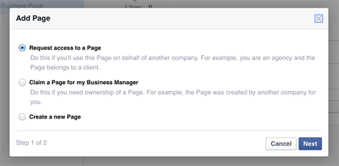 προσθήκη σελίδας facebook στον υπεύθυνο επιχειρήσεων