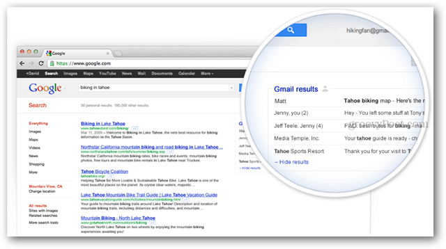 Τα αποτελέσματα του gmail στην αναζήτηση στο Google