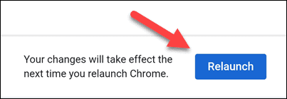 Κουμπί για επανεκκίνηση του Chrome σε κινητά