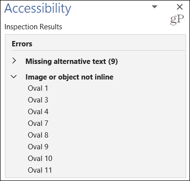 Σφάλματα του Microsoft Office Accessibility Checker