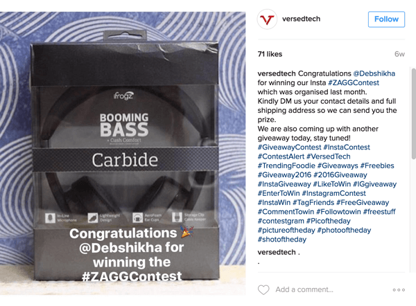Φροντίστε να ανακοινώσετε τον νικητή του διαγωνισμού σας για selfie στο Instagram.